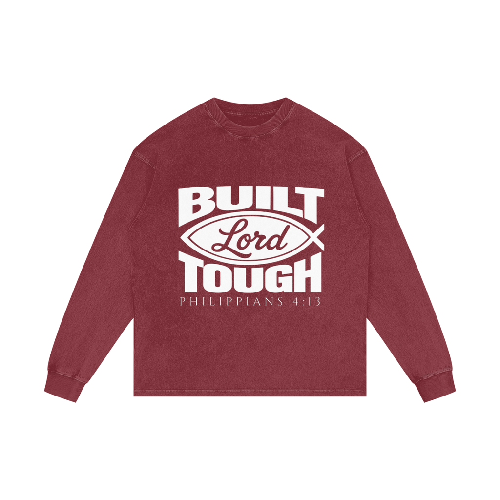 BUILT LORD TOUGH | PHILIPPIANS 4:13 | Oversize Long Sleeve T-Shirt