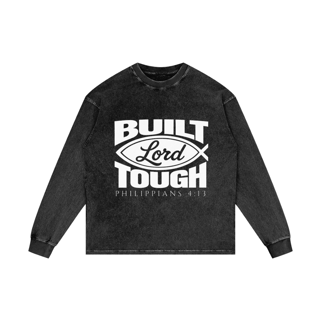 BUILT LORD TOUGH | PHILIPPIANS 4:13 | Oversize Long Sleeve T-Shirt