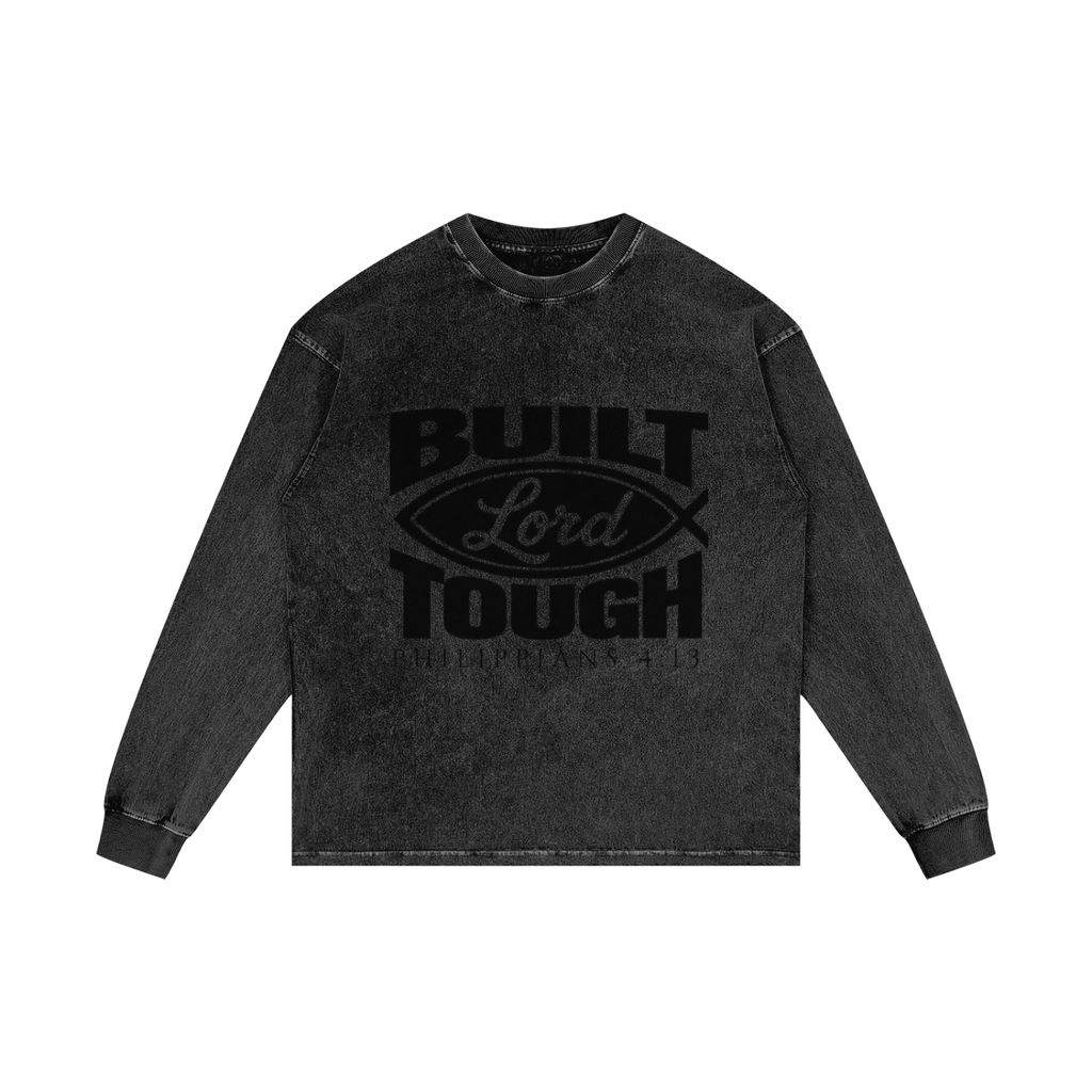 BUILT LORD TOUGH | PHILIPPIANS 4:13 | Oversize Long Sleeve T-Shirt
