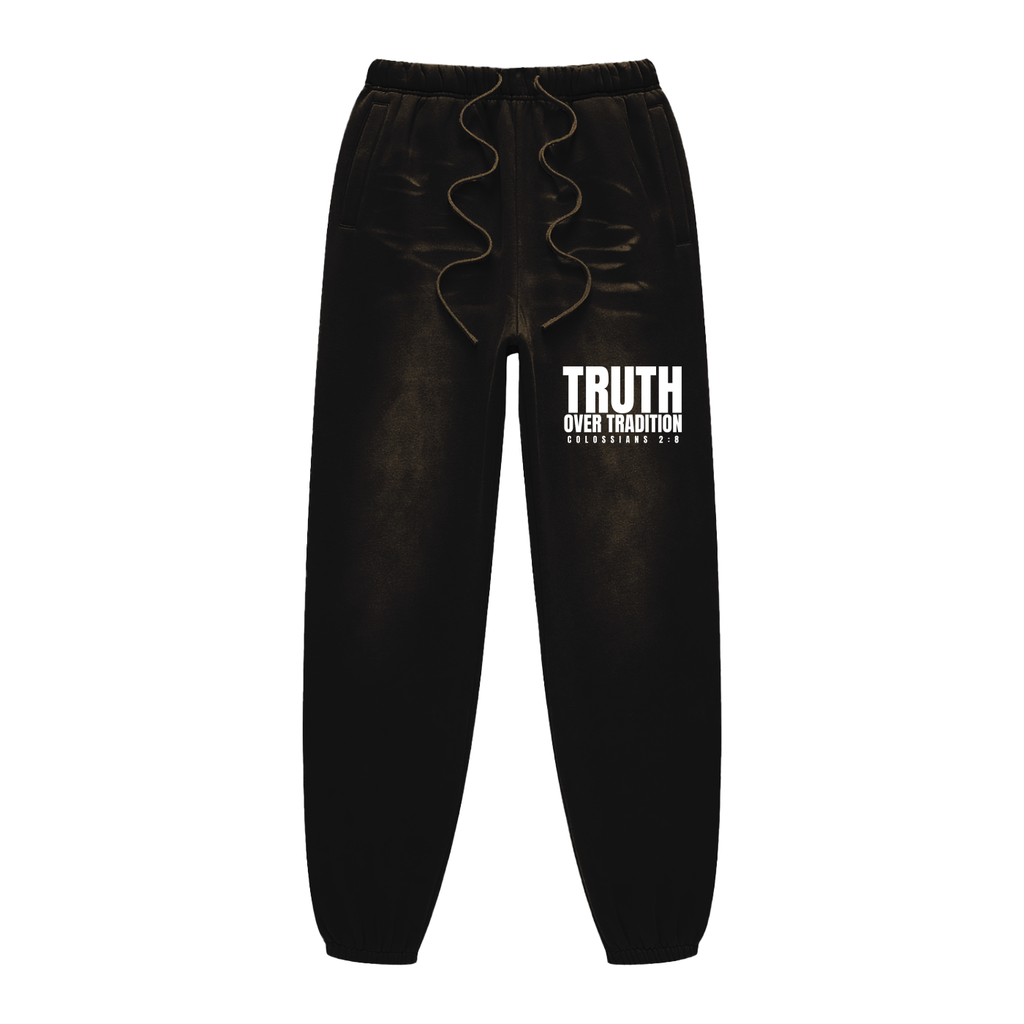 TRUTH OVER TRADITION | Colossians 2:8 | Sunfade Fleeced Sweatpants | Unisex