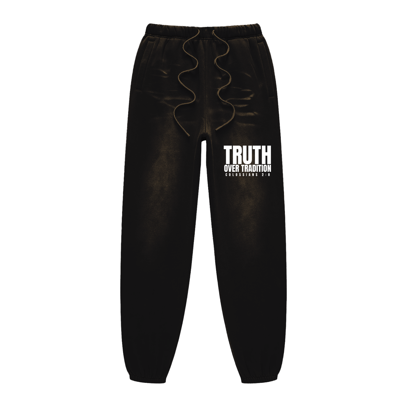 TRUTH OVER TRADITION | Colossians 2:8 | Sunfade Fleeced Sweatpants | Unisex
