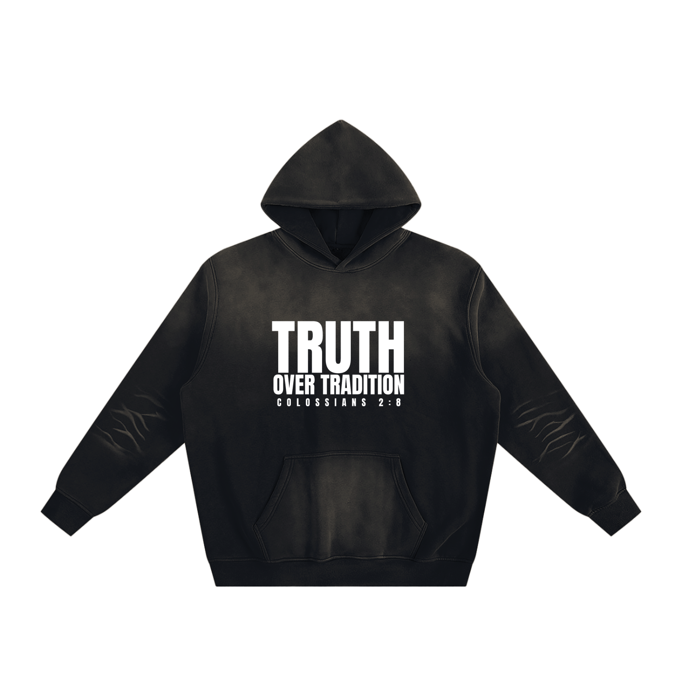 TRUTH OVER TRADITION | Colossians 2:8 | Sunfade Fleeced Hoodie | Unisex