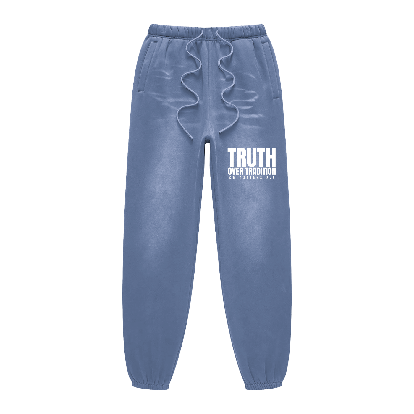 TRUTH OVER TRADITION | Colossians 2:8 | Sunfade Fleeced Sweatpants | Unisex