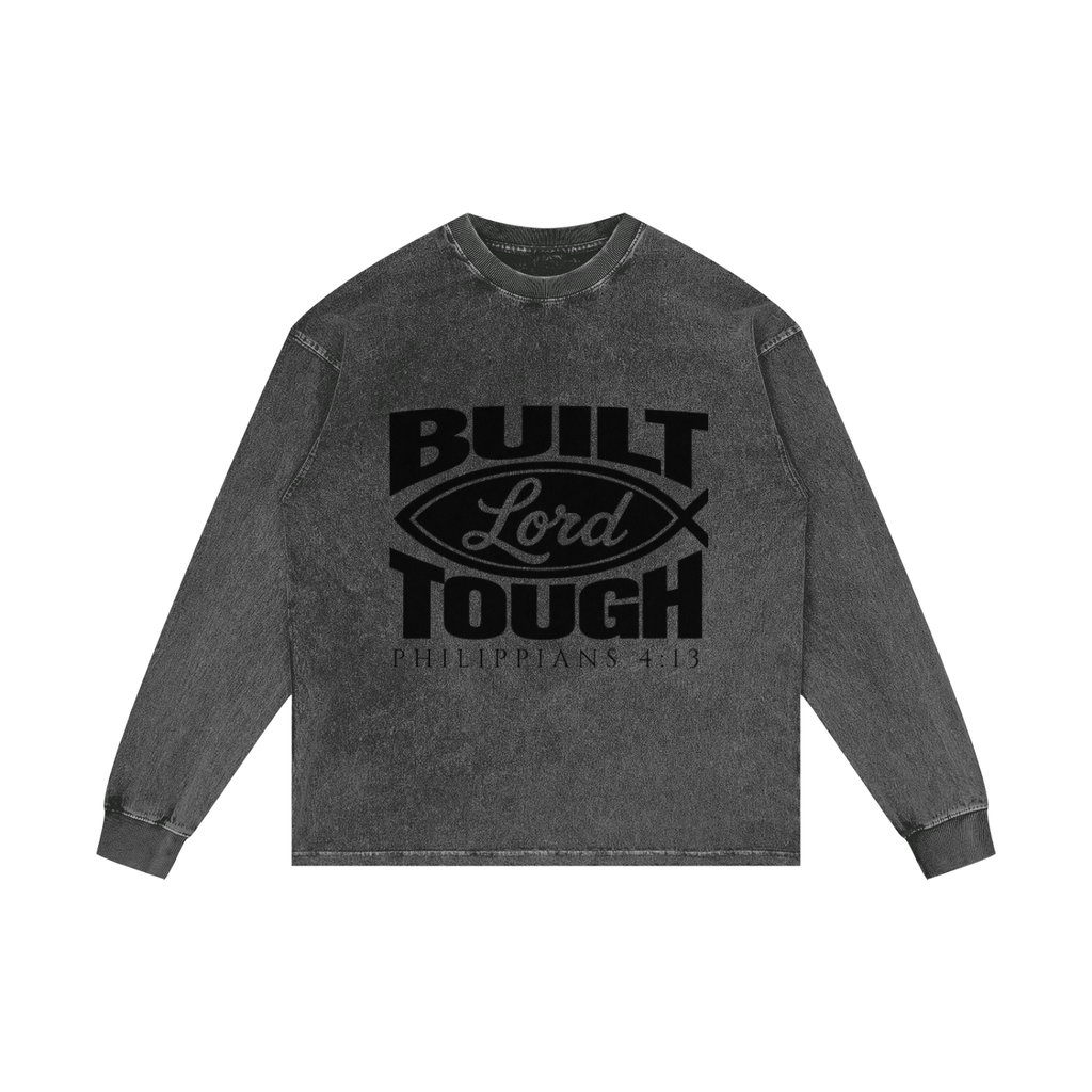 BUILT LORD TOUGH | PHILIPPIANS 4:13 | Oversize Long Sleeve T-Shirt